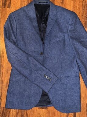 H&M Navy Blue Single-Breasted Blazer